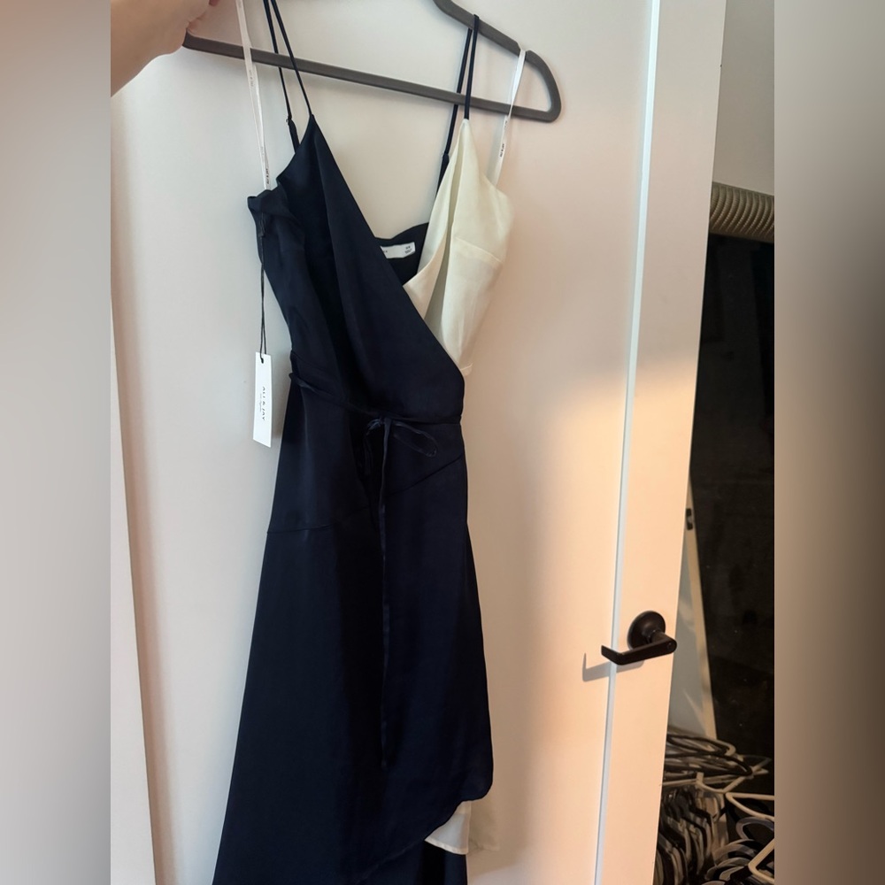 ALI & JAY navy and white Midi Dress